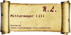 Mittermayer Lili névjegykártya